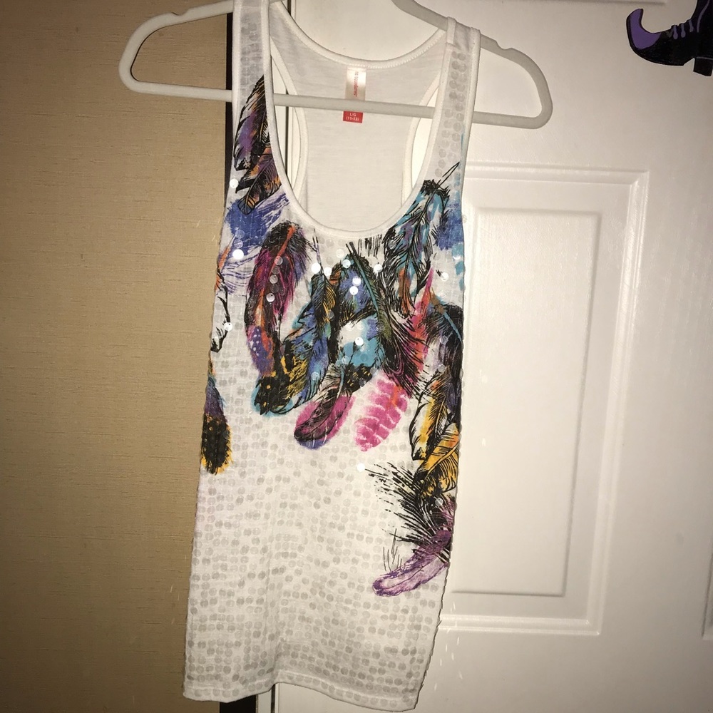 Sequin covered tank top. So pretty.